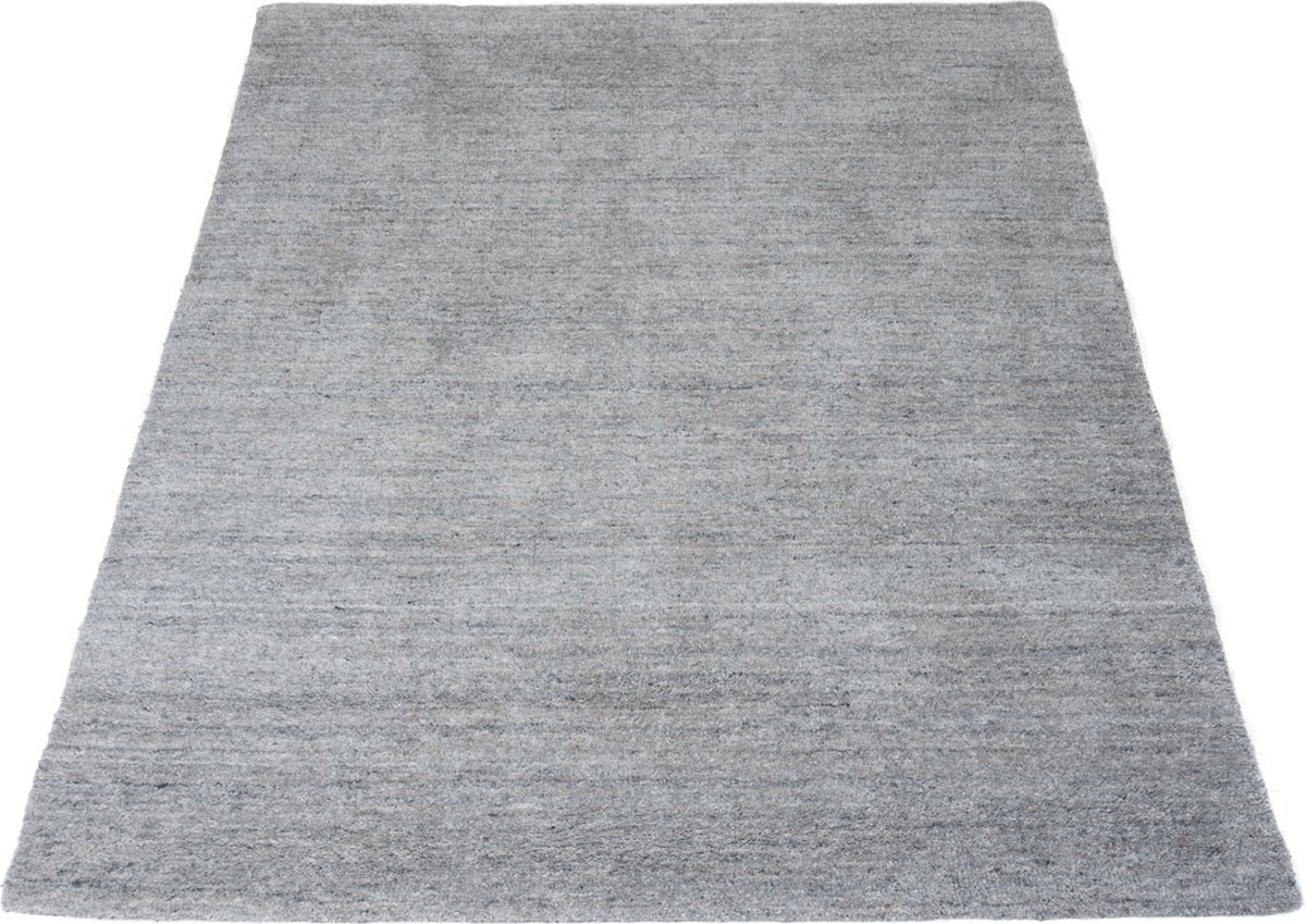 Vloerkleed New Berbero Grey 834 - 200 x 280 cm - Wol Hoogpolig Vloerkleed – Japandi / Tijdloos Design