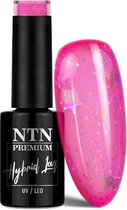 DRM NTN Premium UV/LED Gellak Impression Transparant Roze Met Glitter 5g. #255 - Glitter, Roze - Glanzend - Gel nagellak