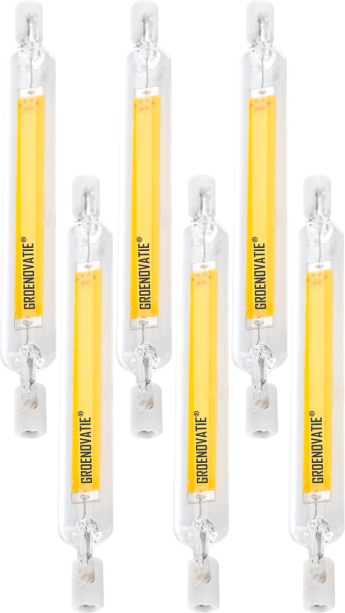 Groenovatie R7S LED Lamp - 6-Pack - 10W - 118 mm - Warm Wit - Dimbaar