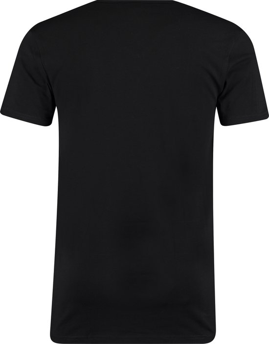 Garage 0222- Bio-Cotton Bodyfit 2-pack T-shirt V-hals korte mouw zwart S 95% organisch katoen 5% elastan
