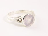 Zilveren ring met rozenkwarts - maat 19
