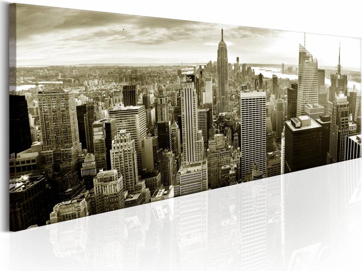 Peinture - Manhattan New York , noir et blanc, impression sur véritable ...