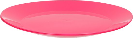 Hega Hogar bordjes - hard kunststof - roze - 26 cm - 10x stuks - ontbijtbord - dinerbord - outdoor servies — afbeelding 3
