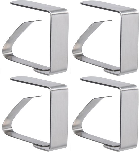 4x Tafelkleed klemmen RVS 5 x 6 cm - Tuinartikelen - Tafelkleed vastzetten - Tafelkleedklemmen - Tafellakenklemmen - Tafelzeilklemmen - Klemmetjes 4x stuks