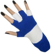 Vingerloze handschoen blauw - wit