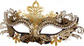 Masque pour les yeux de déguisement de carnaval vénitien noir/or pour adultes