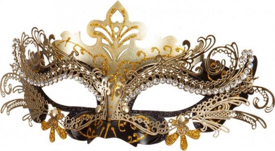 Masque pour les yeux de déguisement de carnaval vénitien noir/or pour  adultes | bol