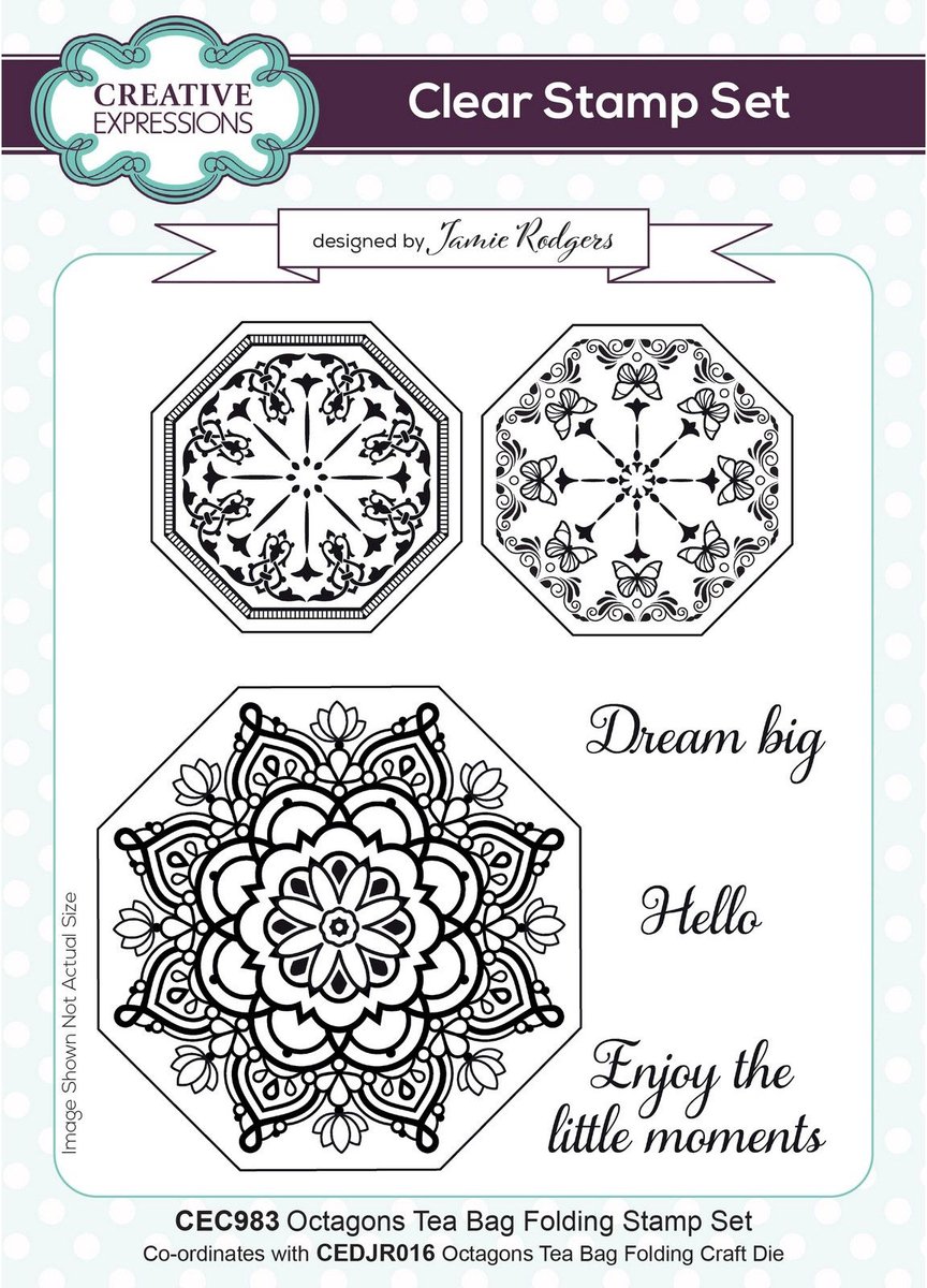 Creative Expressions Stamp Set Octagons Tea Bag Folding 15