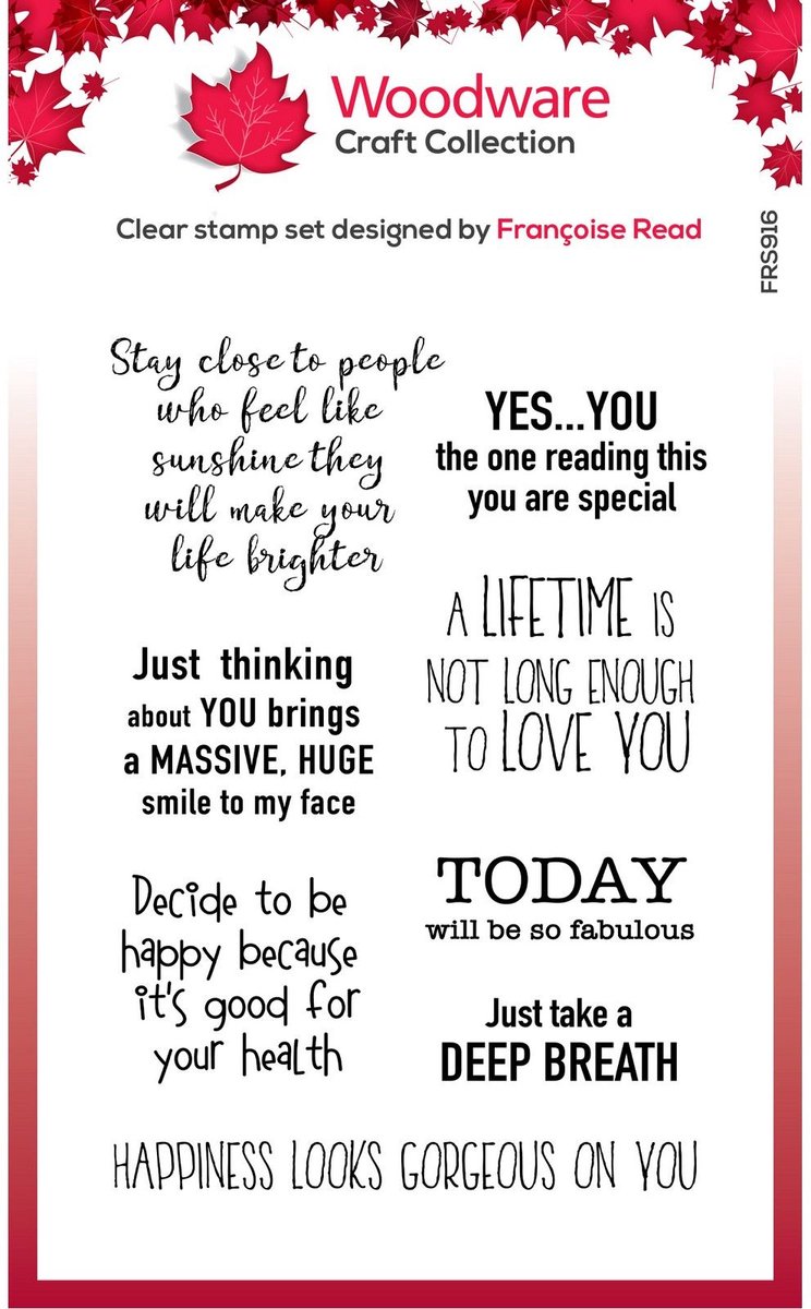 Woodware Clear singels stamp Happy motivation 10,16x15,24c