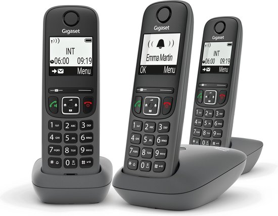Gigaset AS490 Trio Analoge-/DECT-telefoon Nummerherkenning Zwart foto 3