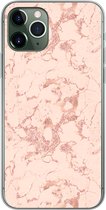 Geschikt voor iPhone 11 Pro hoesje - Marmer print - Rose goud - Patronen - Chic - Siliconen Telefoonhoesje