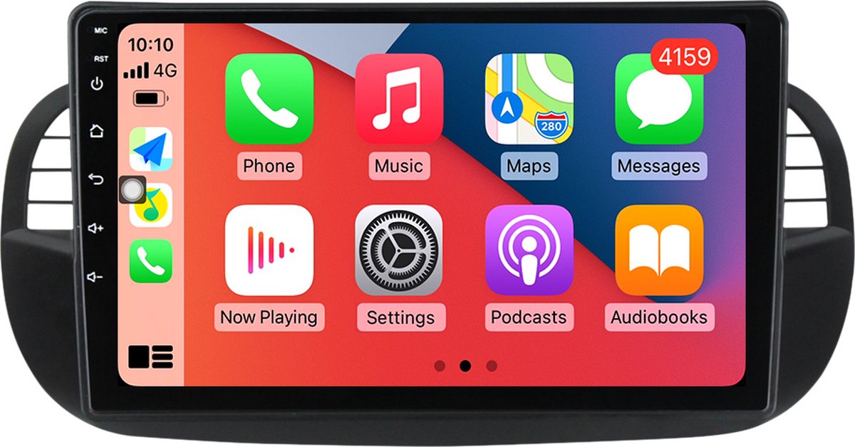 Boscer® Autoradio - Geschikt voor Fiat 500 2007-2015 - Android 11 - Apple Carplay & Android Auto (Draadloos) - 9 Inch HD Navigatiesysteem - Zwart - Achteruitrijcamera & Microfoon