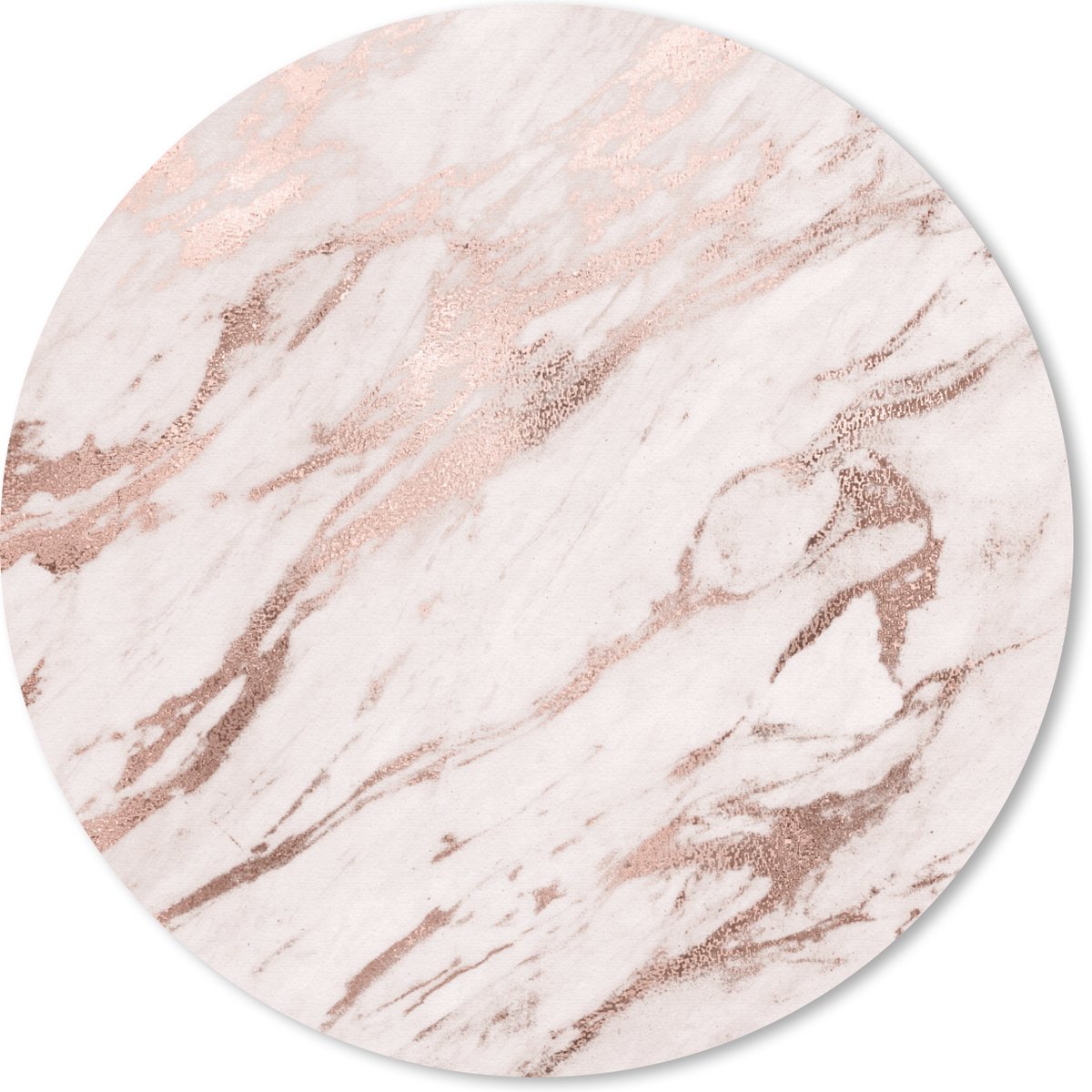 Muismat rond 30x30 cm - Mousepad Marmer - Wit - Roze - Ronde muismatten