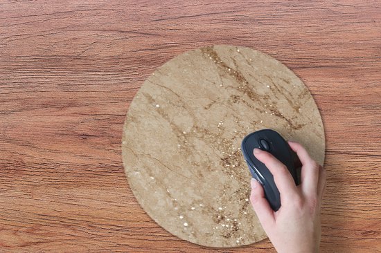 Muismat rond 40x40 cm - Mousepad Marmer - Bruin - Patronen - Ronde muismatten