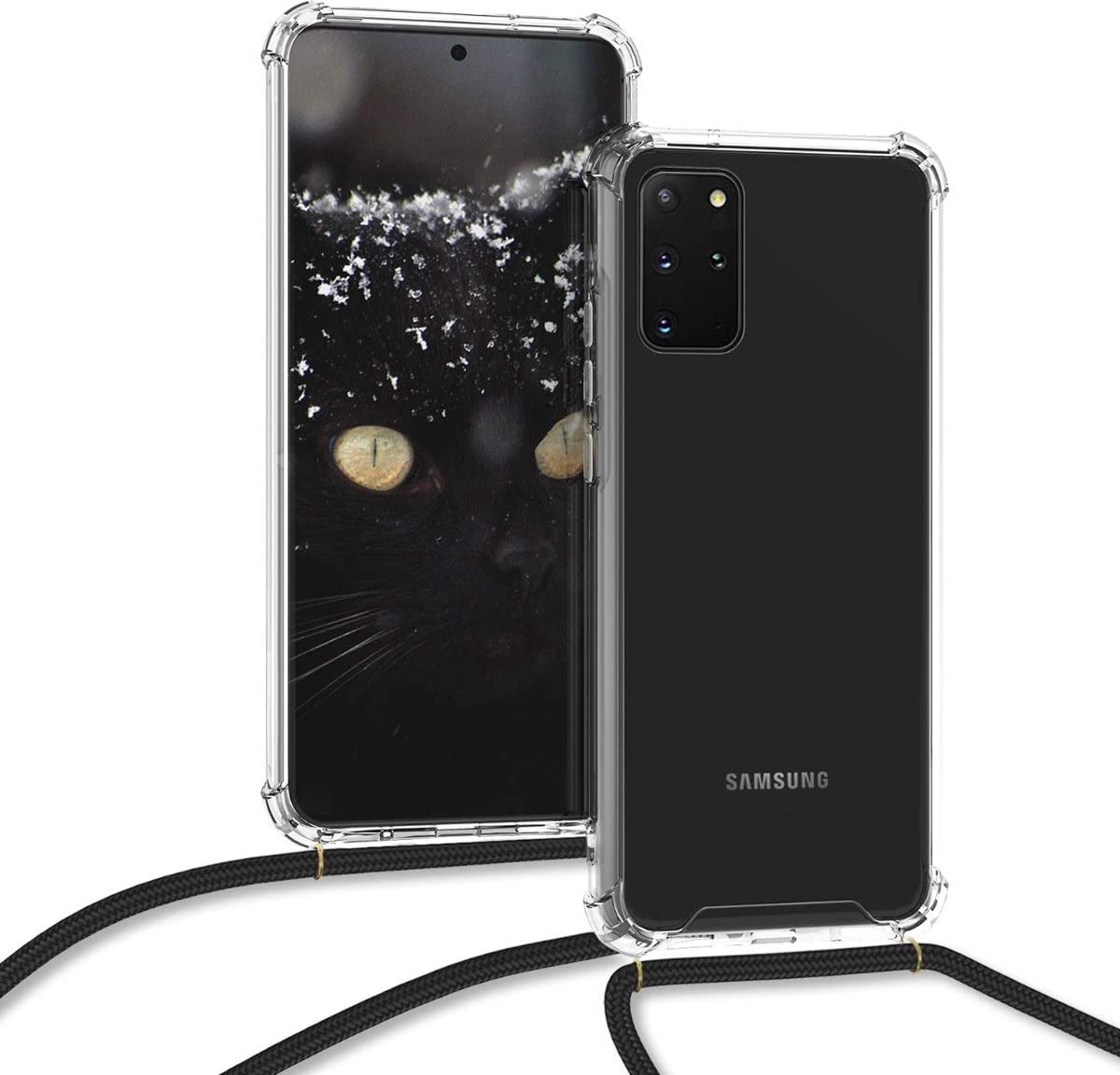 Arara Silicone Hoesje geschikt voor Samsung Galaxy S20 Ultra Transparant Hoesje met Zwarte draagkoord / Backcover / Case / Samsung