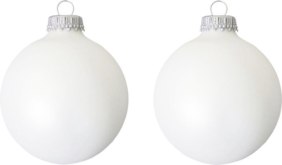 profiel Taille land 8x Satijn witte glazen kerstballen mat 7 cm kerstboomversiering -... |  bol.com