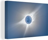 Blue eclipse 180x120 cm - Tirage photo sur toile (Décoration murale salon / chambre) XXL / Groot format!