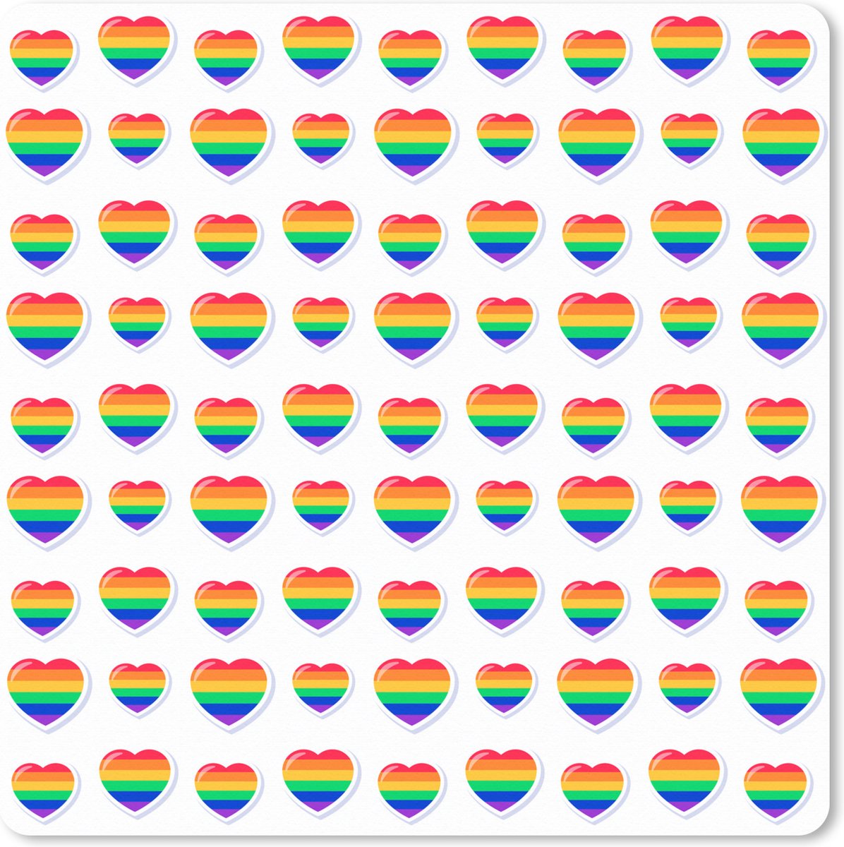 Muismat XXL 60x60 cm - Bureau onderlegger - Bureau mat Love - Regenboog - Sjabloon - Bureaumat - Gaming mousepad xl - Bureaulegger groot - Computer deskmat