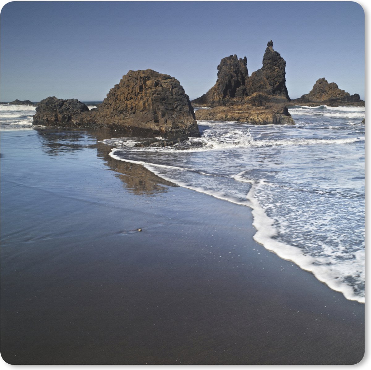 Muismat XXL 50x50 cm - Bureau onderlegger - Bureau mat Playa de Benjio, Spaans strand op Tenerife - Bureaumat - Gaming mousepad xl - Bureaulegger groot - Computer deskmat