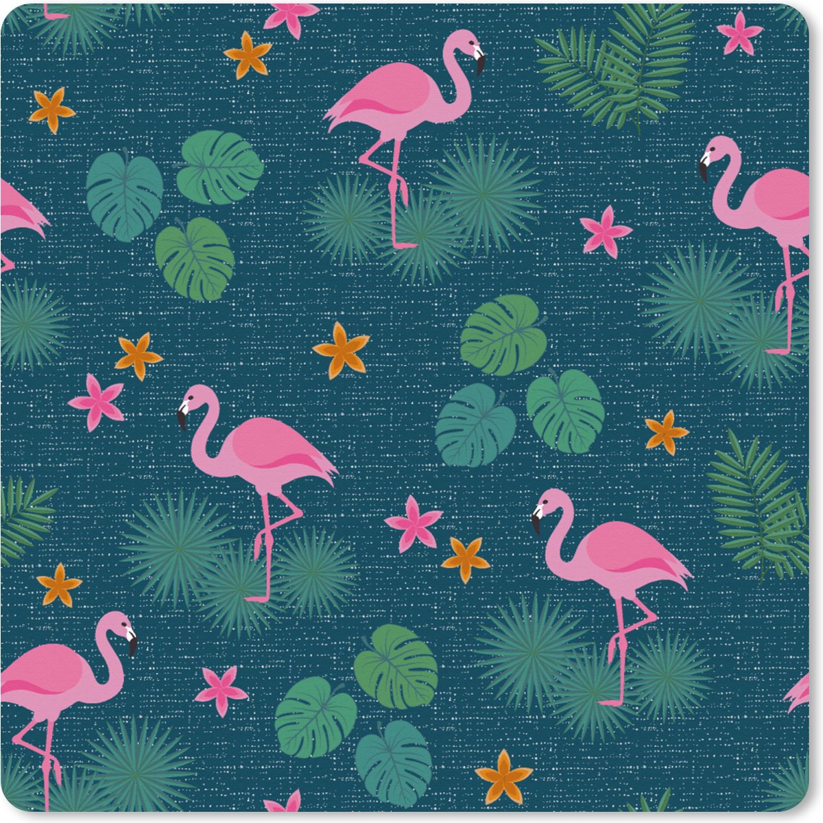 Muismat XXL 80x80 cm - Bureau onderlegger - Bureau mat Flamingo - Planten - Patroon - Bureaumat - Gaming mousepad xl - Bureaulegger groot - Computer deskmat