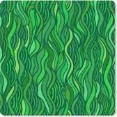 Muismat XXL - Bureau onderlegger - Bureau mat - Zeewier - Patronen - Groen - 60x60 cm - XXL muismat