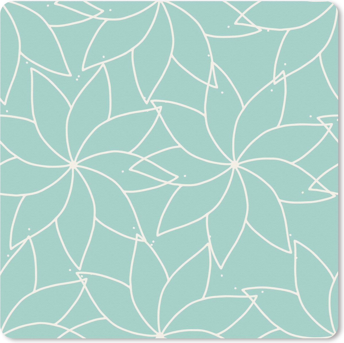 Muismat XXL 60x60 cm - Bureau onderlegger - Bureau mat Blauw - Mandala - Design - Bureaumat - Gaming mousepad xl - Bureaulegger groot - Computer deskmat