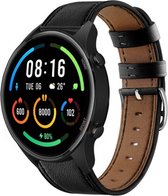 Strap-it Smartwatch bandje leer - geschikt voor Xiaomi Watch S1 (Active/Pro) / Watch 2 Pro / Watch S3 / Mi Watch / Amazfit Balance / Bip 5 - strak zwart