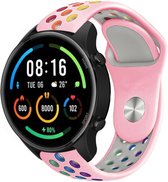 Strap-it Siliconen sport bandje - geschikt voor Xiaomi Mi Watch / Xiaomi Watch S1 / S1 Pro / Watch 2 Pro - Active / Amazfit GTR 47mm / Amazfit GTR 2 / Amazfit GTR 3 - Pro - roze/kleurrijk