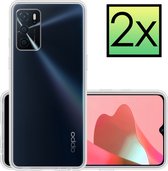 Hoes Geschikt voor OPPO A16s Hoesje Cover Siliconen Back Case Hoes - 2x - Transparant