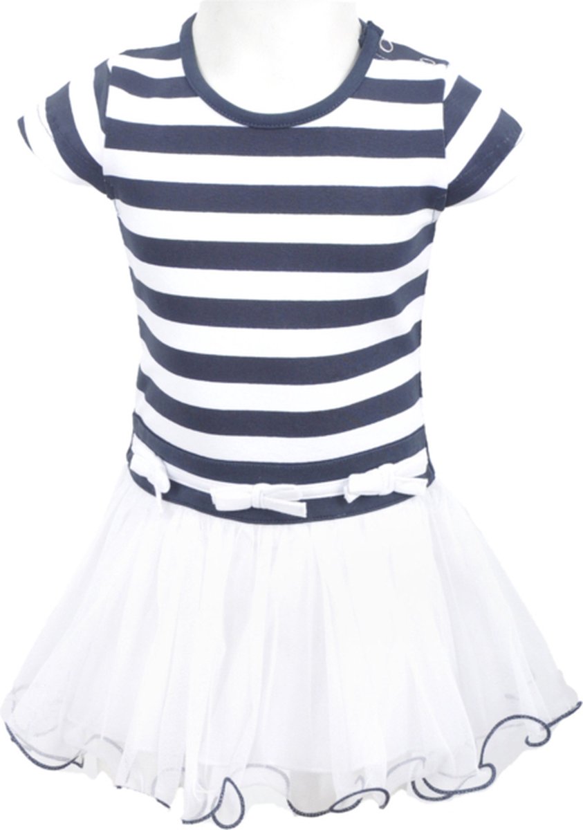 LoFff-Girls Petite Dancing Dress Aga Dark Blue - White