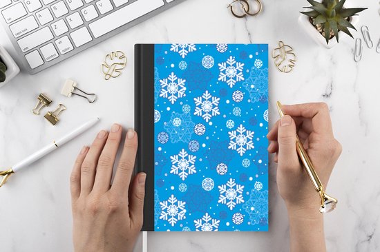 Carnet - Cahier - Flocon de neige - Hiver - Noël - Motifs - Carnet - Format A5 - Bloc-notes - Noël - Cadeau - Cadeau de Noël pour hommes, femmes et enfants
