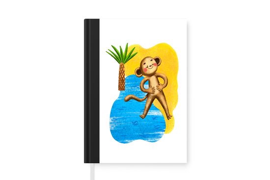 Carnet - Cahier d'écriture - Singe - Palmier - Plage - Carnet - Format A5 - Bloc-notes
