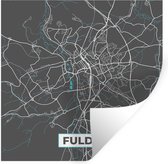 Muurstickers - Sticker Folie - Fulda – Stadskaart – Blauw – Plattegrond – Stadskaart – Kaart - Duitsland - 120x120 cm - Plakfolie - Muurstickers Kinderkamer - Zelfklevend Behang XXL - Zelfklevend behangpapier - Stickerfolie