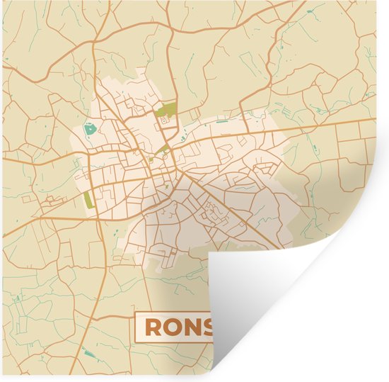 Muurstickers - Plattegrond - Stadskaart - Ronse - België - Kaart ...