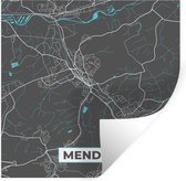 Muurstickers - Sticker Folie - Kaart – Plattegrond – Stadskaart – Menden – Duitsland – Blauw - 120x120 cm - Plakfolie - Muurstickers Kinderkamer - Zelfklevend Behang XXL - Zelfklevend behangpapier - Stickerfolie