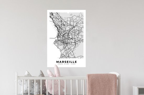 Stickers Stickers muraux - Marseille - Carte - France - Carte - Plan de la  ville -... | bol.com