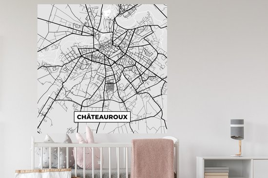 Stickers muraux - Plan - Châteauroux - Plan de ville - Plan - France - 120x120 cm - Feuille adhésive XXL