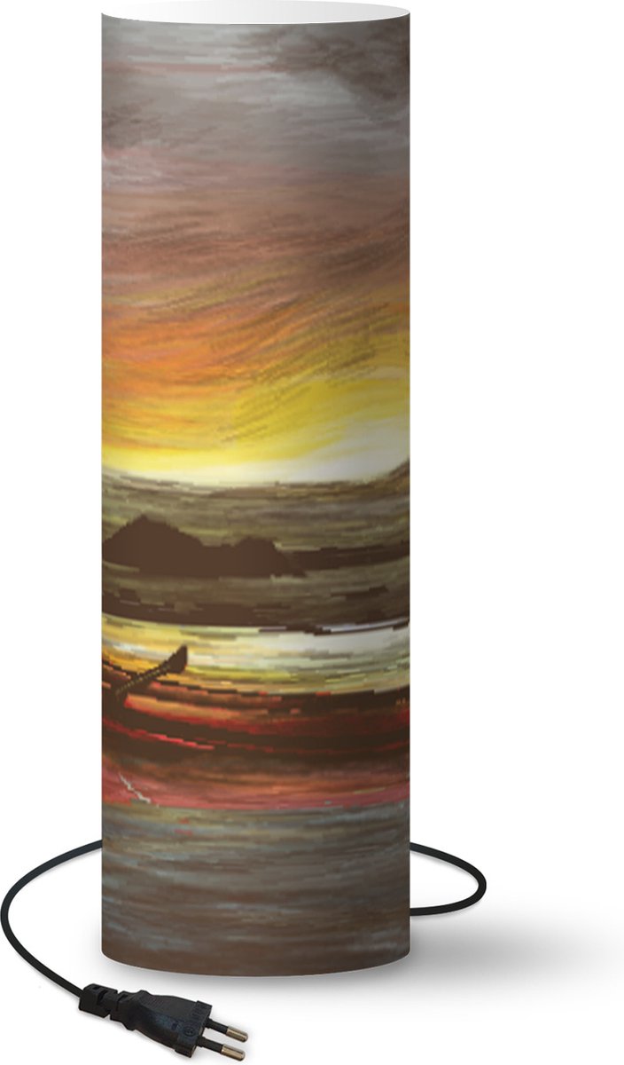 Lamp - Nachtlampje - Tafellamp slaapkamer - Boot - Zee - Zon - 70 cm hoog - Ø22.3 cm - Inclusief LED lamp