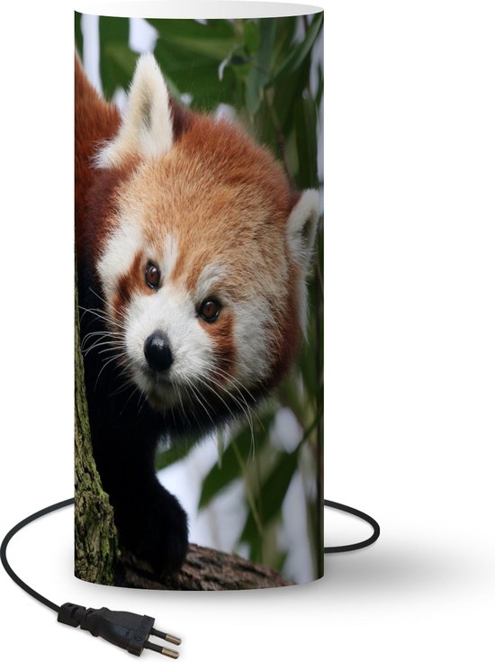 Lamp - Nachtlampje - Tafellamp slaapkamer - Rode Panda - Bladeren - Boom -  54 cm hoog... | bol.com