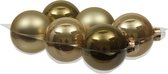 Othmar Kerstballen - 6 stuks - glas - lime goud/groen - 8 cm