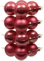 Othmara Kerstballen - 16 stuks - glas - bubblegum roze - 8 cm