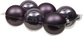 Othmara Kerstballen - 6 stuks - glas - lila paars - 8 cm