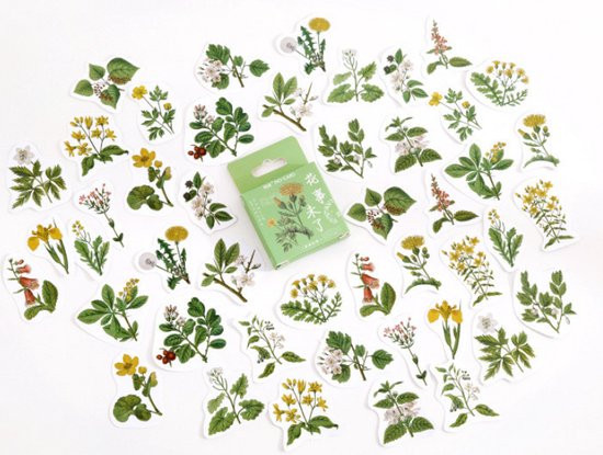 Bullet Journal Stickers – Planner Agenda Stickers – 46 Stuks – Paardenbloem – Wild Flowers – Planten – Botanisch – Scrapbook stickers – Bujo stickers – Stickers volwassenen en kinderen