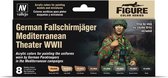Vallejo 70188 Théâtre méditerranéen allemand Fallschirmjaeger WWII - Set de Peinture Acryl