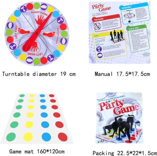 Afbeelding van het spel Party Game - Actiespel - Twister - Klassiek spel - Draaien - Lachen - Reisverpakking