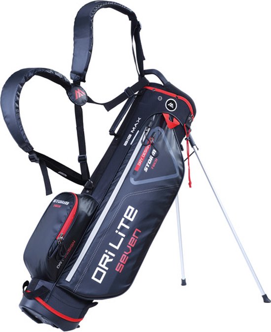 Big Max DriLite Seven 2.0 Sac de golf étanche Standbag, noir/rouge