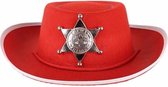 Rode vilt cowboyhoed voor kinderen - carnaval verkleed hoeden