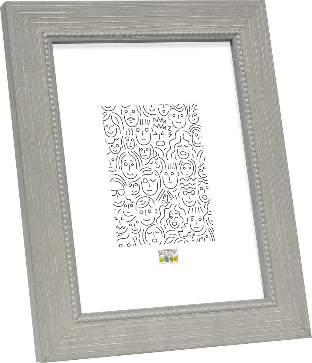 Deknudt Frames fotolijst S46KF7 - grijs - parelbiesje - foto 20x28 cm
