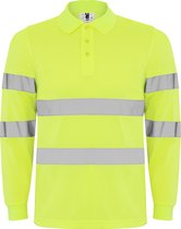 High Visibility Polo Shirt Polaris Fluor Geel met reflecterende strepen 4XL