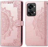 Coque OnePlus Nord 2T iMoshion Mandala Booktype - Or Rose